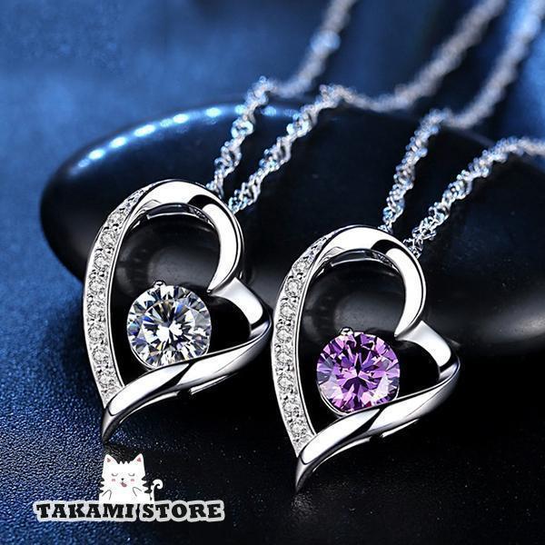 クリスマスプレゼント ネックレス レディース オープンハート 豪華9粒 プラチナ仕上げ シルバー925 女性 彼女 妻 嫁 ギフト 30代40代 誕生日プレゼント 娘